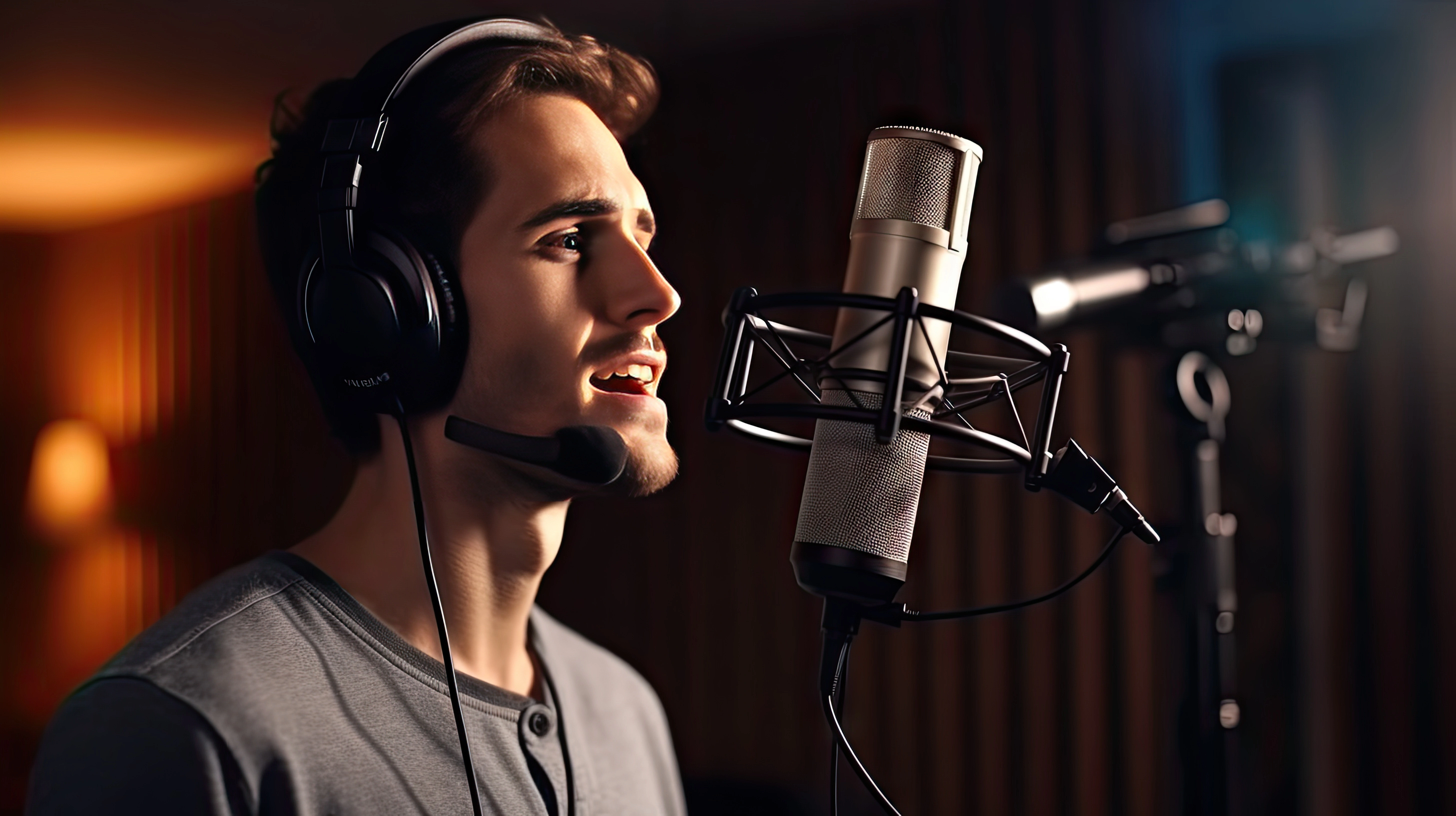 Artist recording vocals in our studio